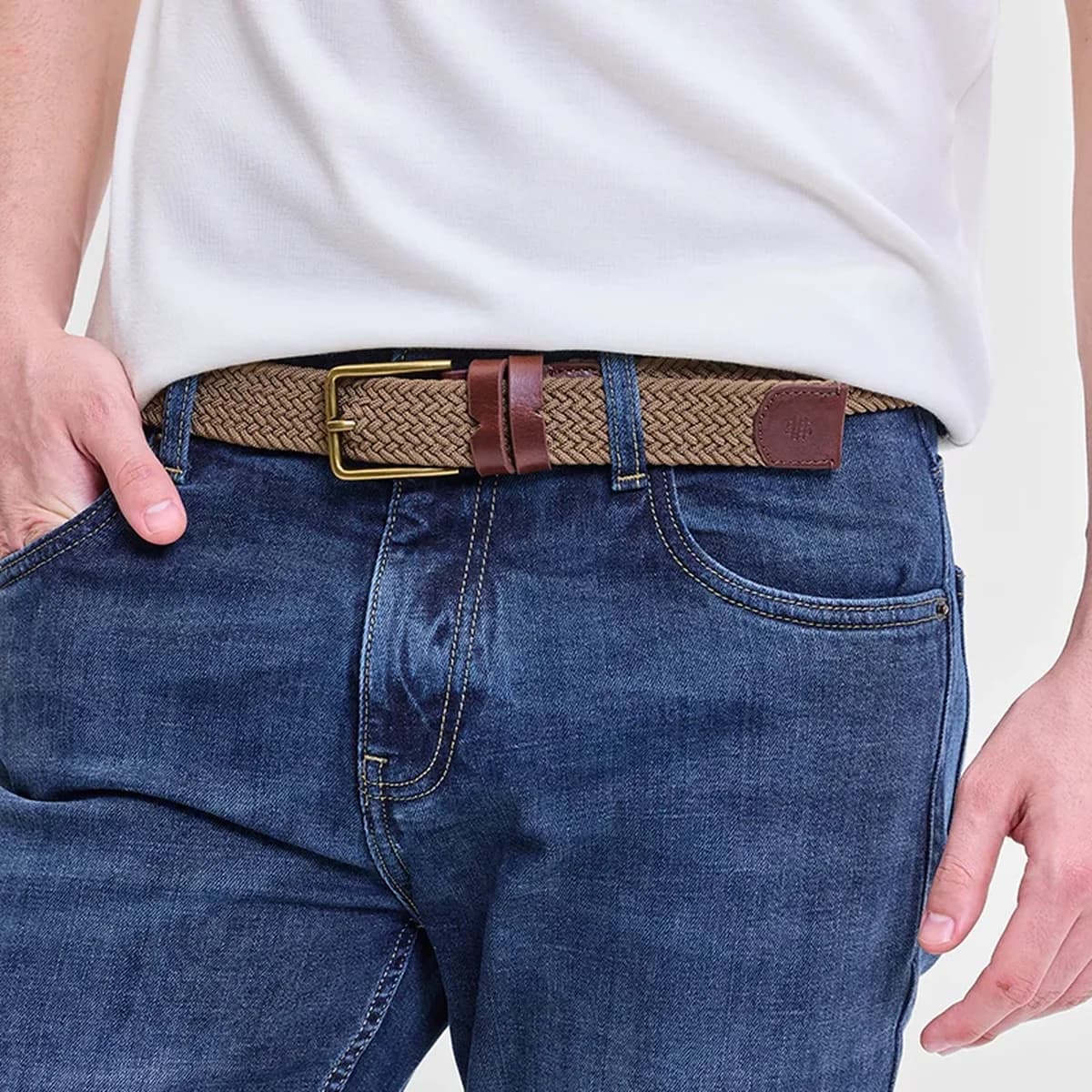Sand Brown Braided Belt