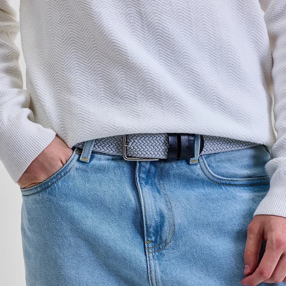 Light Grey Braided Belt