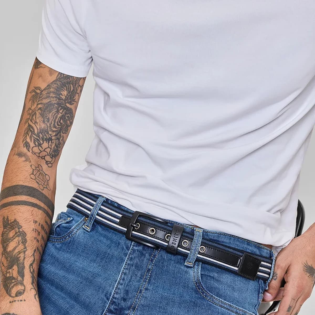Blue Textured Belt