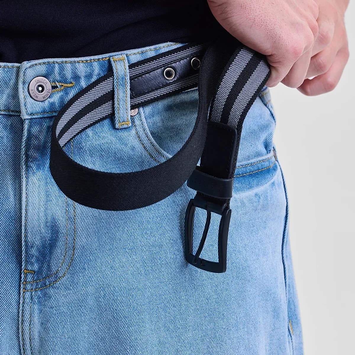 Black Textured Belt