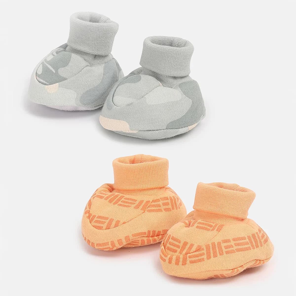 Baby Boys Printed Booties Set of 2 Pairs, Multicolour