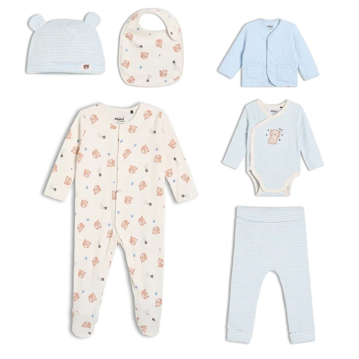 Baby Boys Pack of 6 Essentials Gift Set, Multicolour