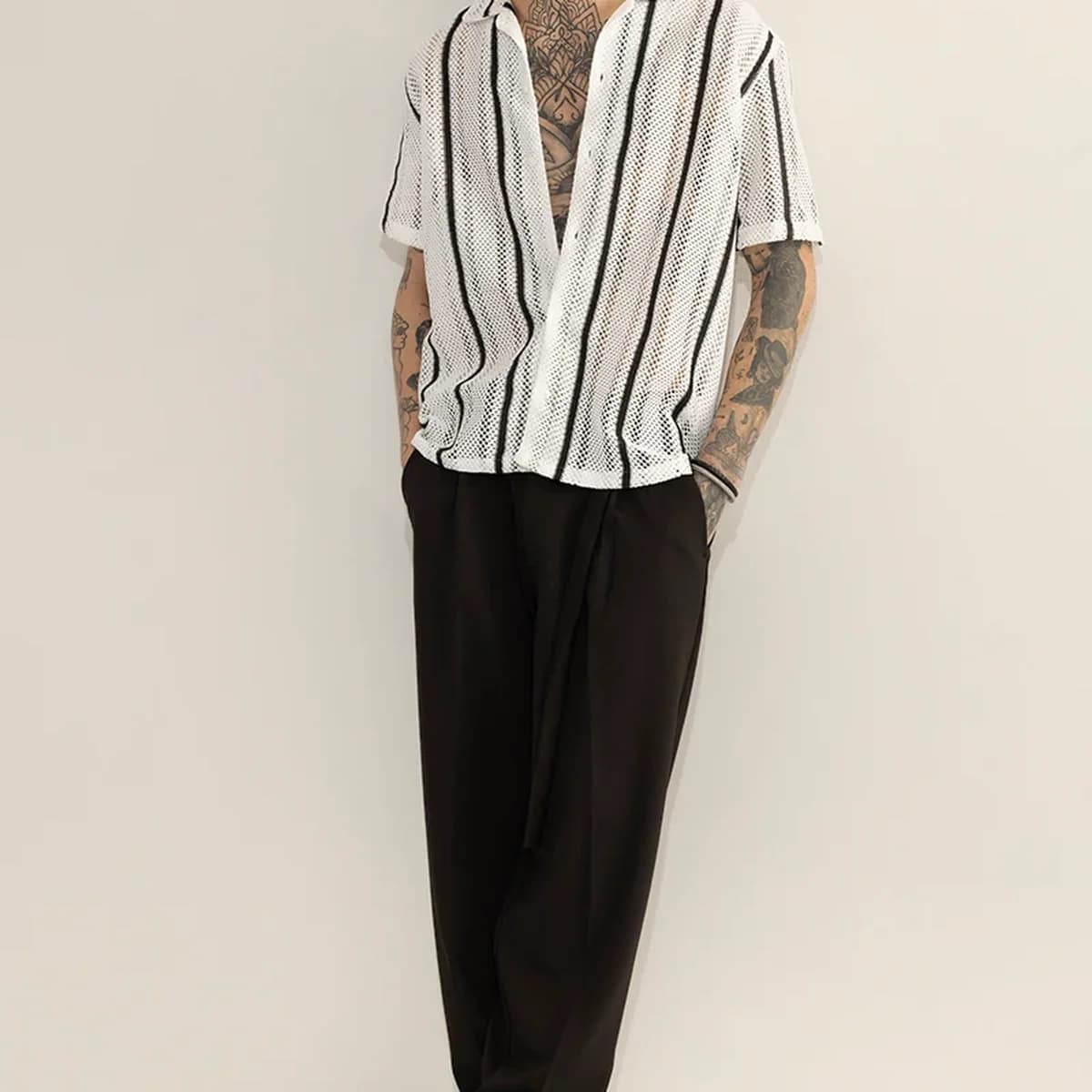 Cube Couture White Crochet Shirt