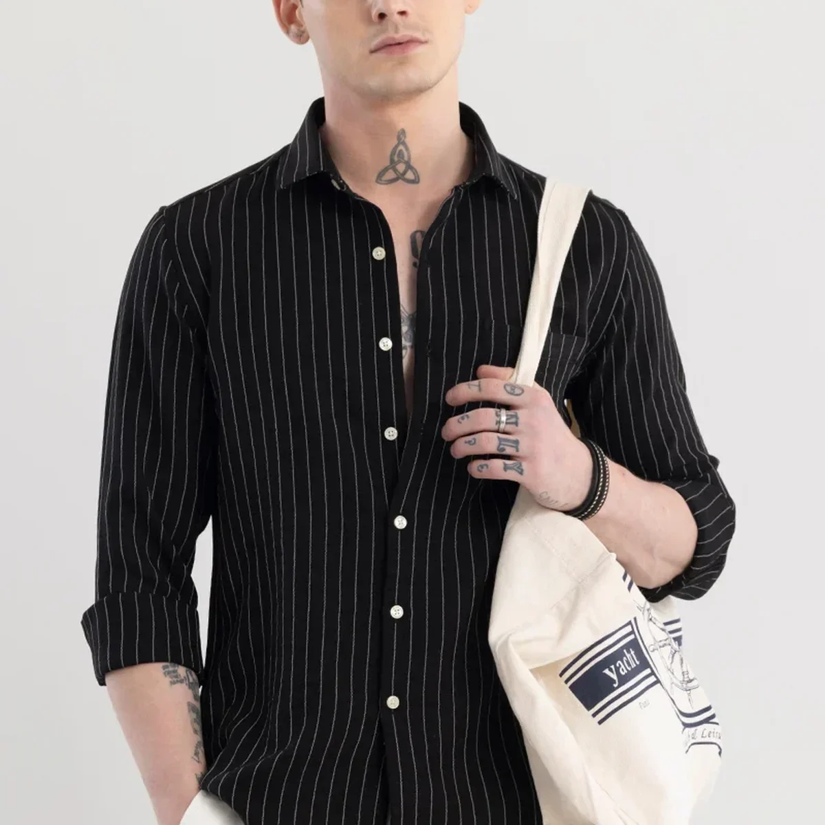 Black Stripes Slim Fit Shirt