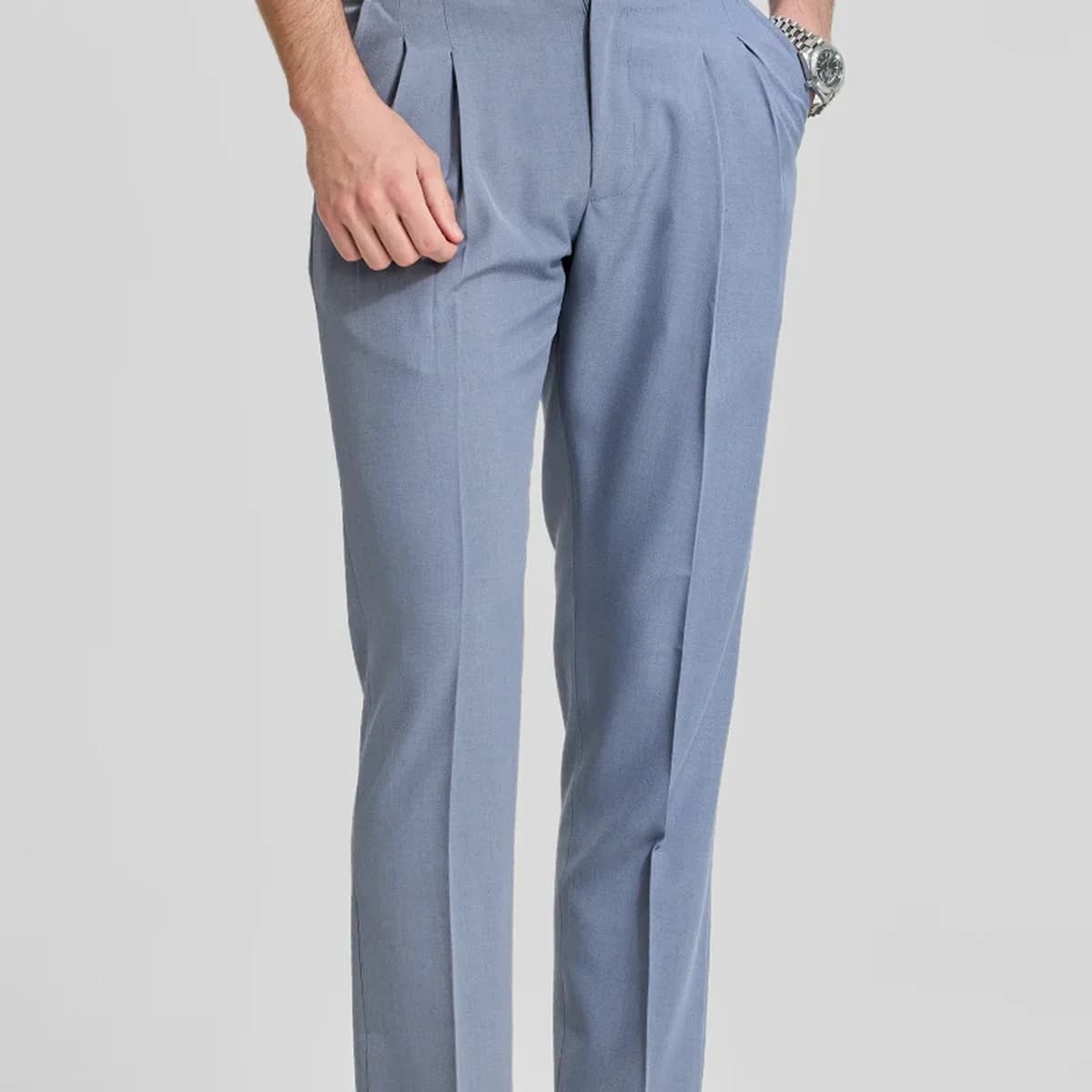 Greyish Blue Gurkha Trousers