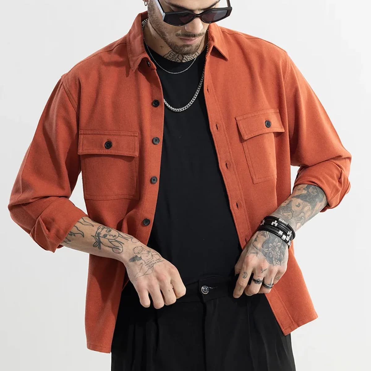 Overflap Orange Overshirt