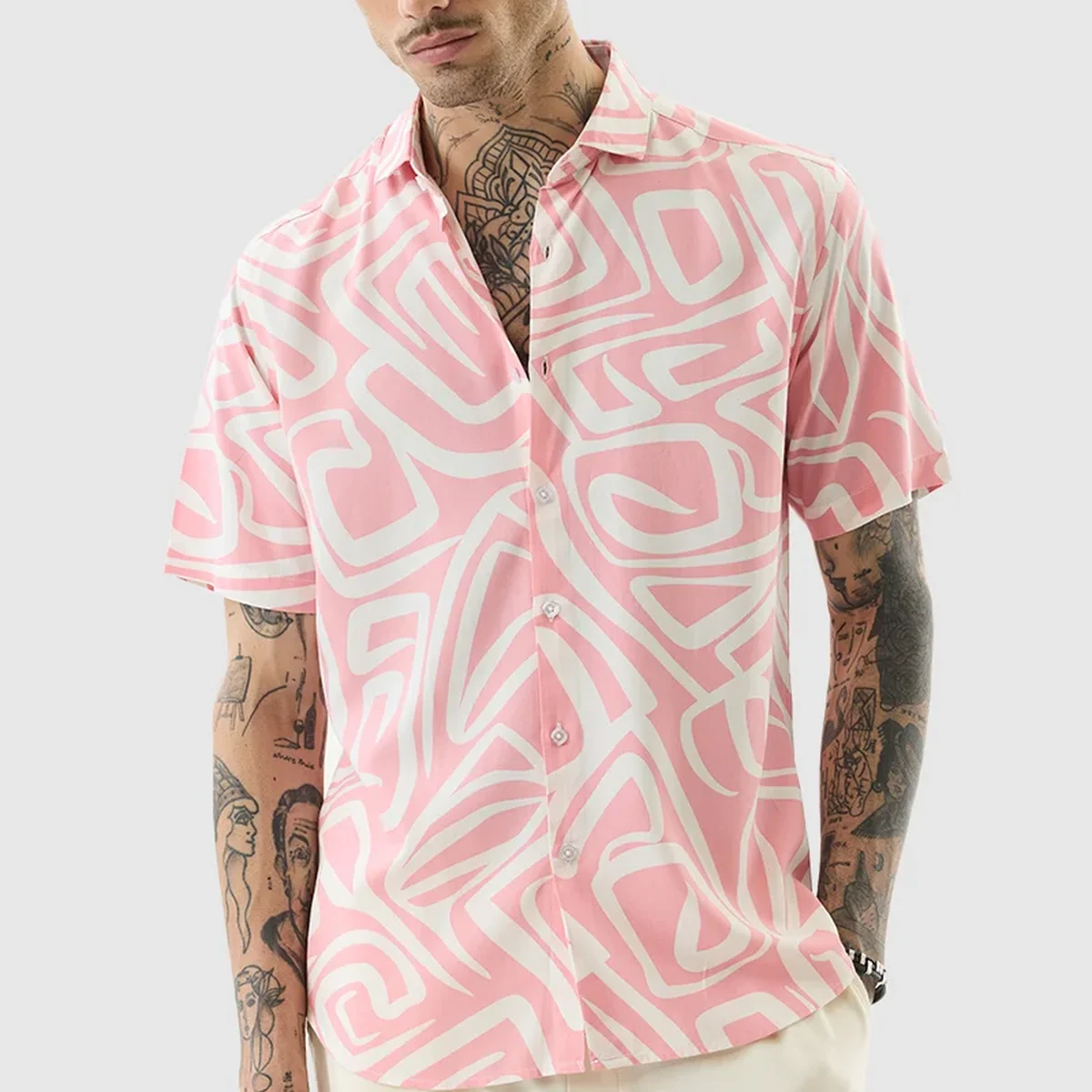 Maze Line Pink Shirt