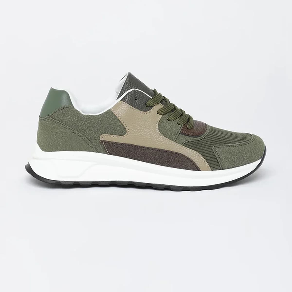 Green Textured Sneakers