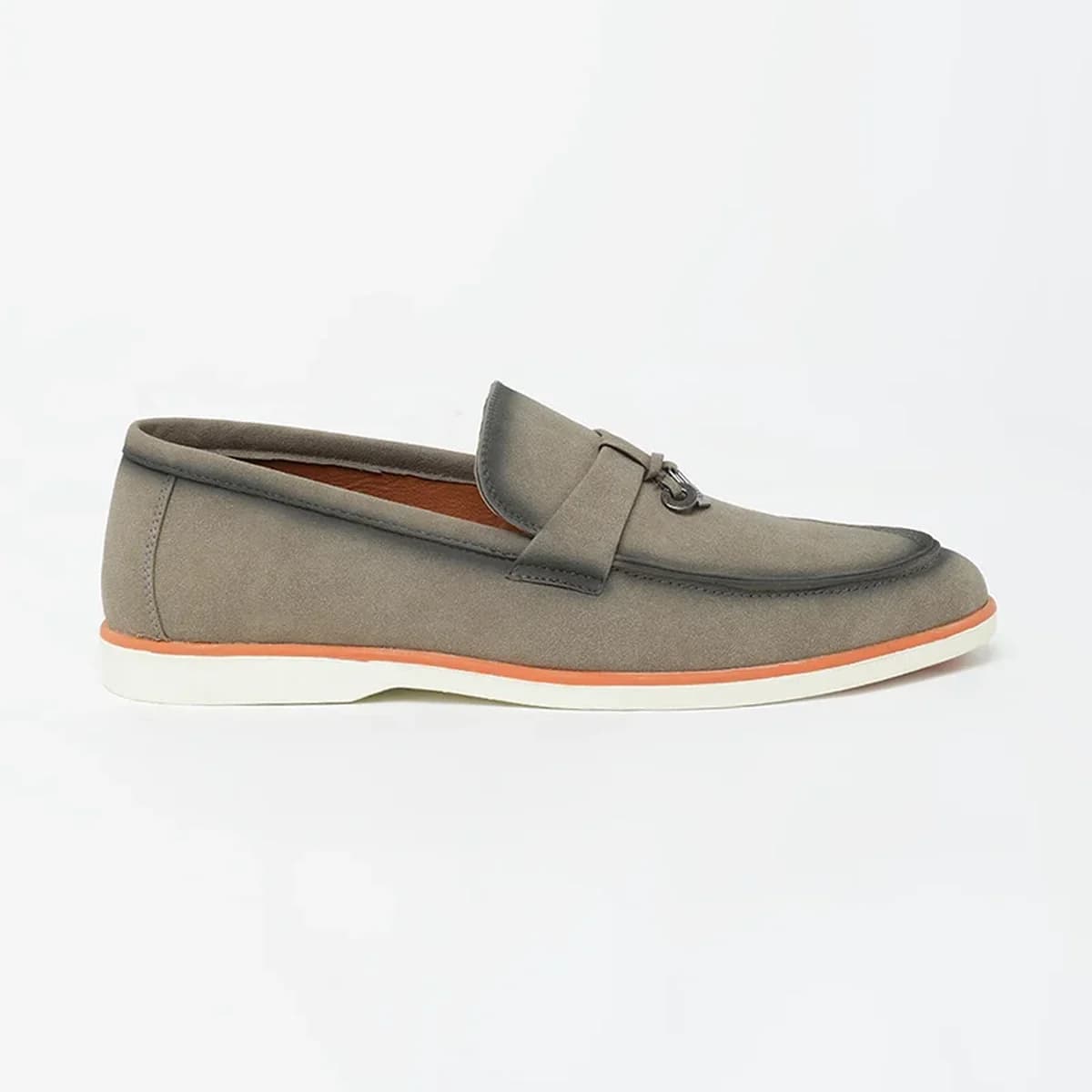 Grey Solid Loafers