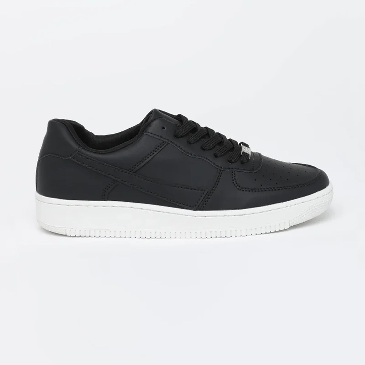 Black Solid Sneakers